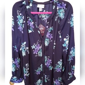 *NWT* Ava & Liv Button Down Blouse